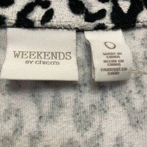 Chico's Velvet Leopard Print Zip Jacket